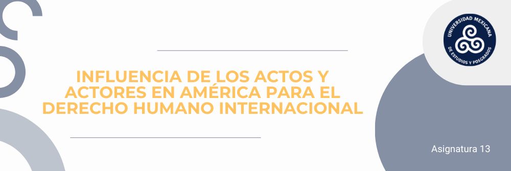 INFLUENCIA DE LOS ACTOS Y ACTORES EN AMÉRICA PARA EL DERECHO HUMANO INTERNACIONAL