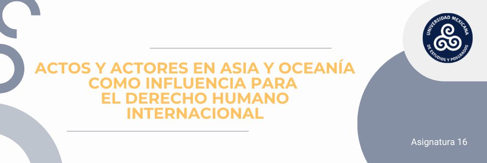 ACTOS Y ACTORES EN ASIA Y OCEANÍA COMO INFLUENCIA PARA EL DERECHO HUMANO INTERNACIONAL