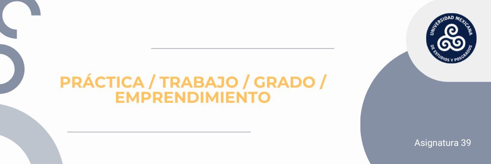 PRÁCTICA/ TRABAJO/ GRADO/ EMPRENDIMIENTO